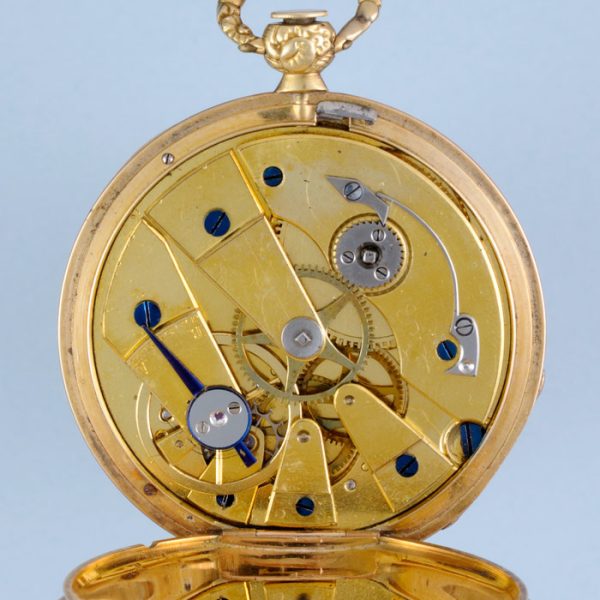 Gold and Enamel Cylinder Pocket Watch View 3