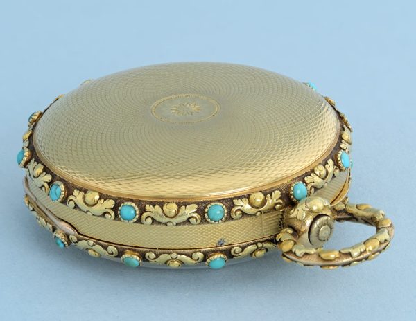 Turquoise Set Gold English Cylinder View 3