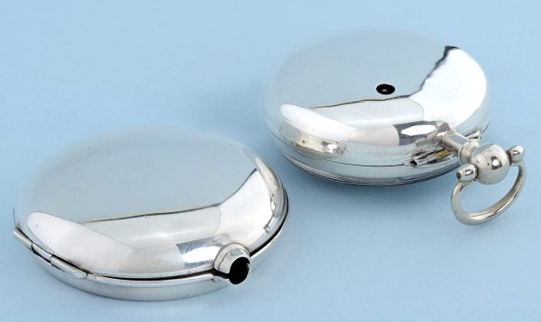 Unusual Painted Dial Silver Pair Cased Verge View 2