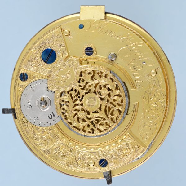 Unusual Painted Dial Silver Pair Cased Verge View 3