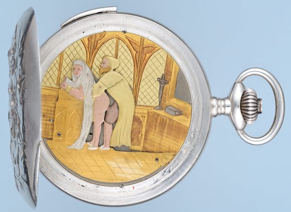 Silver Hunting Cased Erotic Automaton View 1