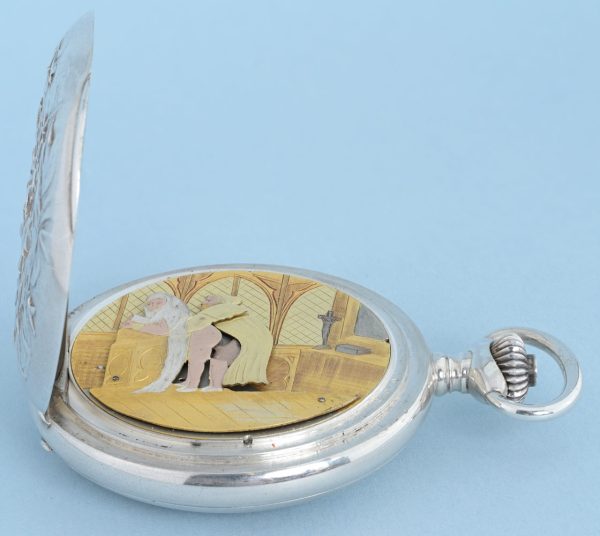 Silver Hunting Cased Erotic Automaton View 5