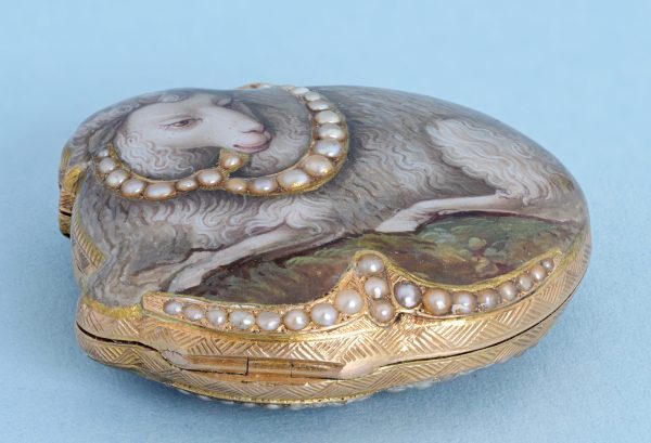 Gold and Enamel Watch in the Form of a Lamb View 5