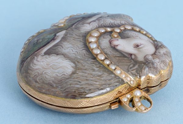 Gold and Enamel Watch in the Form of a Lamb View 6