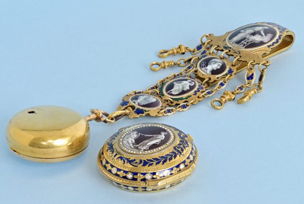 Irish Gold and Enamel Chatelaine Watch View 2