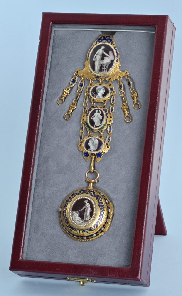 Irish Gold and Enamel Chatelaine Watch View 6