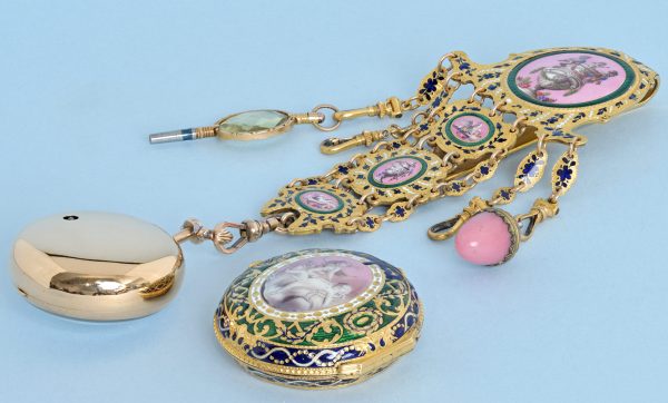 Gold and Enamel Chatelaine Watch View 2