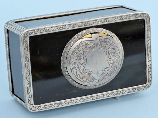 Silver Mounted Horn Singing Bird Box View 3