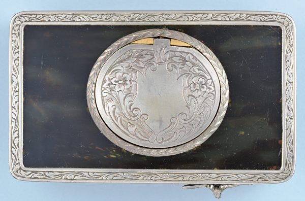 Silver Mounted Horn Singing Bird Box View 6