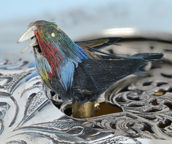Silver and Enamel Singing Bird Box View 2