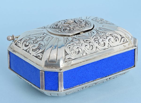 Silver and Enamel Singing Bird Box View 4