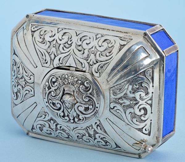 Silver and Enamel Singing Bird Box View 5