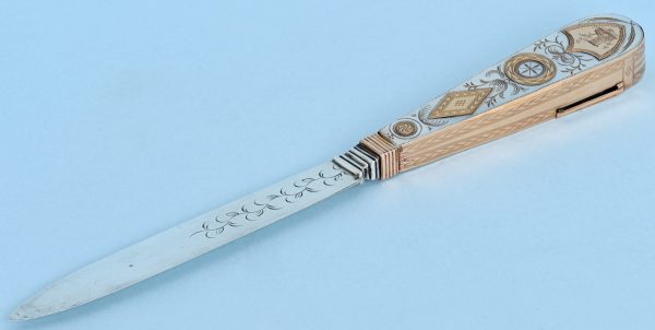 Rare Gold and Mother of Pearl Musical Fruit Knife View 3