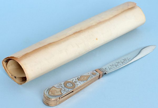 Rare Gold and Mother of Pearl Musical Fruit Knife View 4