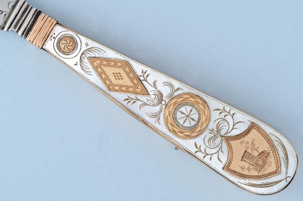 Rare Gold and Mother of Pearl Musical Fruit Knife View 5
