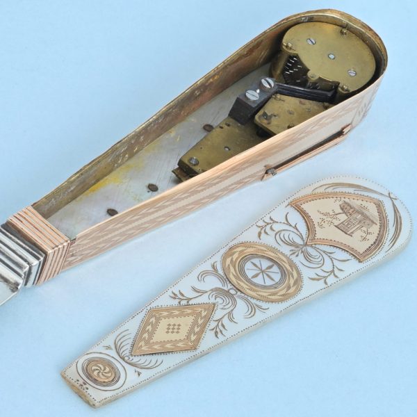 Rare Gold and Mother of Pearl Musical Fruit Knife View 7