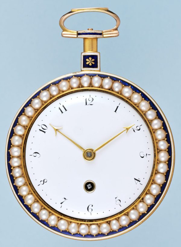 Pearl Set Gold and Enamel Cylinder with Chatelaine View 4