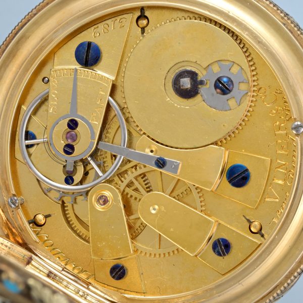 Turquoise Set Three Colour Gold Pocket Watch View 6