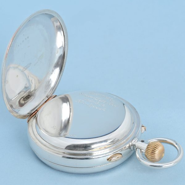 Unusual Silver Split Seconds Chronograph View 4
