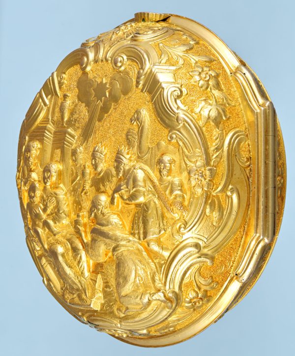Gold Repousse Nativity Scene Attributed to Moser View 4