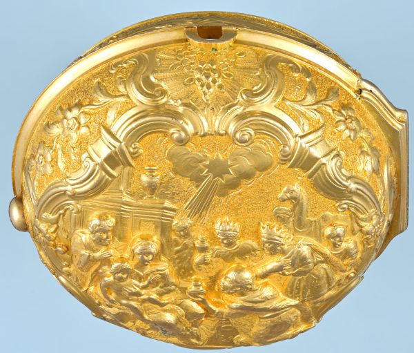 Gold Repousse Nativity Scene Attributed to Moser View 6